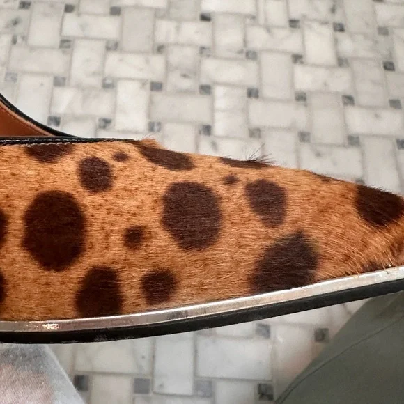 Givenchy leopard pony hair heels, size 36, 4 inch heel